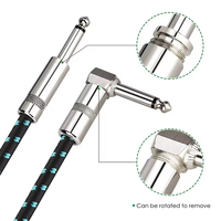 Cable de guitarra TRS de 6,35mm con reducción de ruido, línea de conexión trenzada macho a macho para altavoces, instrumentos musicales, guitarra eléctrica