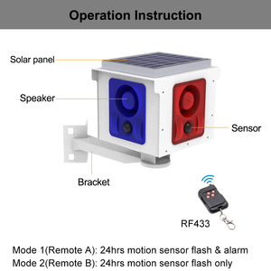 Projecteur Solaire d'Alerte à Induction 360 Degrés Grand Son, 4 Canaux, Haut-Parleur Puissant, Clignotant, Anti-Vol, Répulsif Animal UP-911U OEM/ODM - Product Image 6