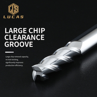 Fraise carrée en carbure de tungstène Lucas HRC55 à 3 dents, non revêtue, personnalisable ODM/OEM, pour machines-outils CNC, pour l'aluminium