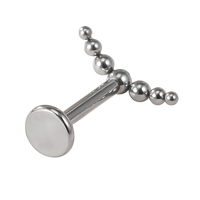 ASTM F-136 7 Balls Link 16G Internally Thread Lip Ring Body Piercing Wholesale Jewelry Labret