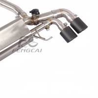 Système d'échappement Catback Valvetronic en acier inoxydable brossé pour BMW M8 4.4T, embouts noirs quadruples, tuyaux d'échappement performants, silencieux