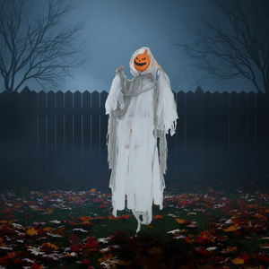 Calabaza Fantasma de Halloween para Exteriores de 3.9' con Ojos Iluminados, Activación por Sonido, Accesorio Espeluznante con Sonidos para Diversión Terrorífica - Product Image 2