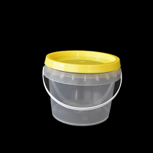 Beurre de cacahuète de qualité alimentaire en plastique transparent à paroi mince récipient alimentaire rond hermétique <span class=keywords><strong>seau</strong></span> à miel polyvalent avec couvercle jaune - Product Image 1