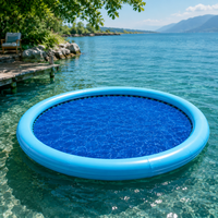 Matelas flottant circulaire en PVC, plateforme flottante pour ski nautique, hamac en maille, plateforme gonflable pour l'eau