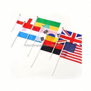 Personalized Design Logo Custom 100% Polyester High Quality Digital Printing <b>Mini</b> <b>Hand</b> Held Fiberglass Pennant Waving Flag - Product Image 4