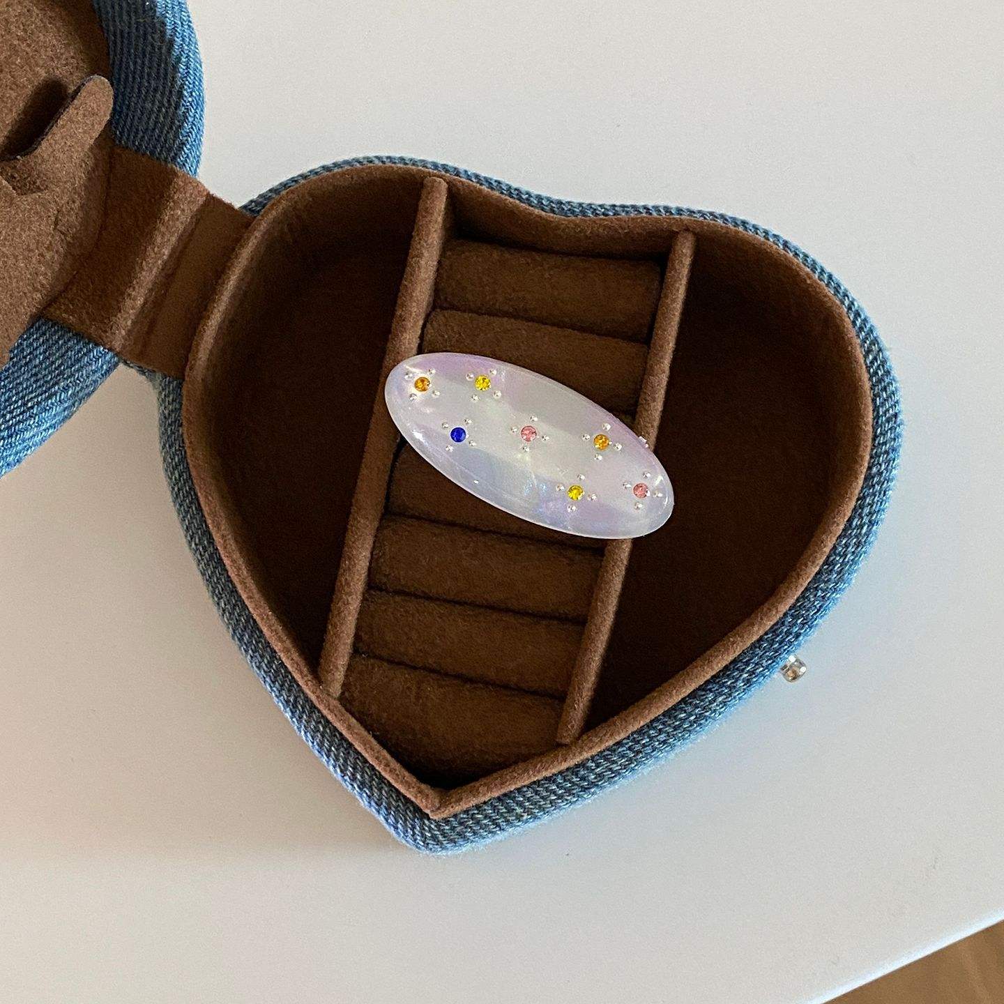 YJL New Korean Style Retro Sweet Oval Shape Mini Acetate Hair Clips Colorful Rhinestone Girls Bangs Clip