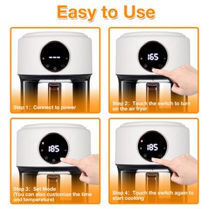 Novo Doméstico Inteligente Touch Screen Vidro Visual Air Fryer Display Digital Fritadeira De Ar De Vidro Pequeno - Product Image 6