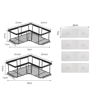 Mensole adesive per doccia con portasapone e ganci per doccia portaoggetti per bagno organizer <span class=keywords><strong>angolo</strong></span> doccia per interno - Product Image 3