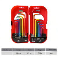 Jeu de clés hexagonales Torx à embout plat et à embout sphérique métriques CR-V, 18 pièces, kit d'outils de réparation de matériel