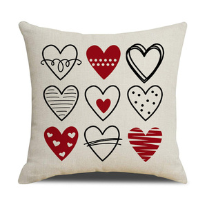 Valentine's Day Love Pillow TEMU New Red Couple Pillow Cover Linen Printed <strong>Letter</strong> Pillow Sofa <strong>Cushion</strong> - Product Image 5