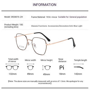 최신 패션 디자인 뜨거운 판매 초경량 남여 공용 복고풍 광학 안경 클래식 맞춤형 금속 안경 프레임 - Product Image 4