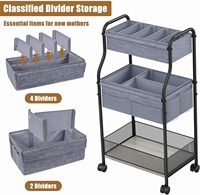 Chariot roulant multifonctionnel le plus vendu pour chambre de bébé, couches et jouets, avec panier en filet