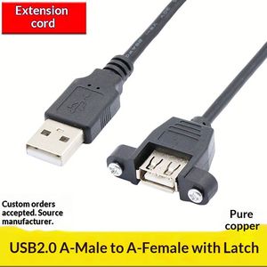 Câble d'extension <span class=keywords><strong>USB</strong></span> avec oreilles de fixation par trous de vis, <span class=keywords><strong>USB</strong></span> 2.0 mâle vers femelle, en cuivre sans oxygène - Product Image 2