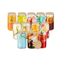 Verres à boire en forme de canette de bière Cafultgo, pailles, couvercles en bambou, compatibles lave-vaisselle et micro-ondes, lot de 24, coffret cadeau pour cocktails