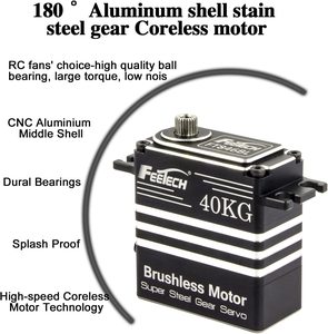 46kg không chổi than <span class=keywords><strong>0</strong></span>.08 giây tốc độ cao Waterpoof servo được thực hiện bởi đầy đủ nhôm trường hợp và thép không gỉ bánh cho 1/10 RC xe/Robot - Product Image 2