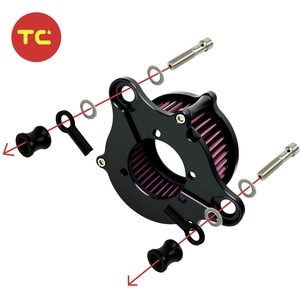 Filtre à Air de Moto avec Fixation Artisanat CNC Noir Chrome pour <span class=keywords><strong>Harley</strong></span> <span class=keywords><strong>Davidson</strong></span> Sportster XL883/1200x48 2004-2014 <span class=keywords><strong>Scooter</strong></span> - Product Image 5
