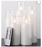 Bougie sans flamme blanche pure faite à la main, à piles, avec LED scintillante, pilier, télécommande, minuterie, décoration d'intérieur, Halloween