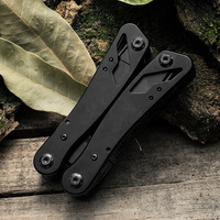 Pince multifonction 11-en-1 noire avec revêtement, couteau pliant multifonction, scie, tournevis, outil de survie EDC pour le camping en plein air