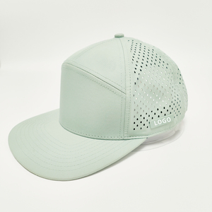 BSCI tùy chỉnh vá Logo 6 Bảng Trắng nhanh khô hiệu suất thể thao Mũ bóng chày, laser cắt lỗ golf gorras, Polyester dây CHA mũ - Product Image 1