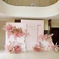 Fleurs Artificielles de Grossiste d'Usine pour Arrière-plan de Mariage Rose en Soie, Guirlande Florale Suspendue pour Anniversaire, Scène ou Sol, Arrangement Floral