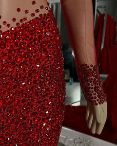 NOVANCE畅销产品2023闪亮钻石闪闪发光的红色长裙浪漫玫瑰婚纱晚会 - Product Image 5