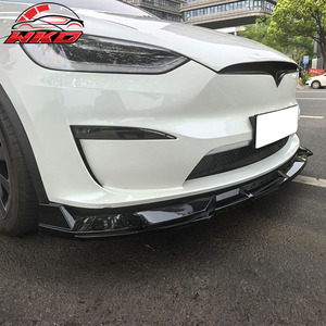 Compatible con Tesla Model X 22-25, estilo IKON, 3 piezas, alerón delantero para parachoques, negro brillante, accesorio exterior de alta calidad - Product Image 5