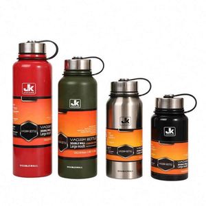 JK Stainless Steel Vacuum Bottle Double Wall Large Mouth Leak-Proof 6-12 Hours Thermal Insulation <b>Thermos</b> Handgrip for Camping - Product Image 1