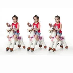 Cavalo de brinquedo para passeio, comando, brinquedo mecânico, rodas de unicórnio, brinquedo para crianças