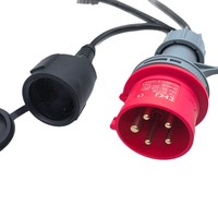 Câble adaptateur de 35 cm, prise industrielle 5 broches, couplage CEE vers prise EC, sortie arrière standard européenne, contact de mise à la terre