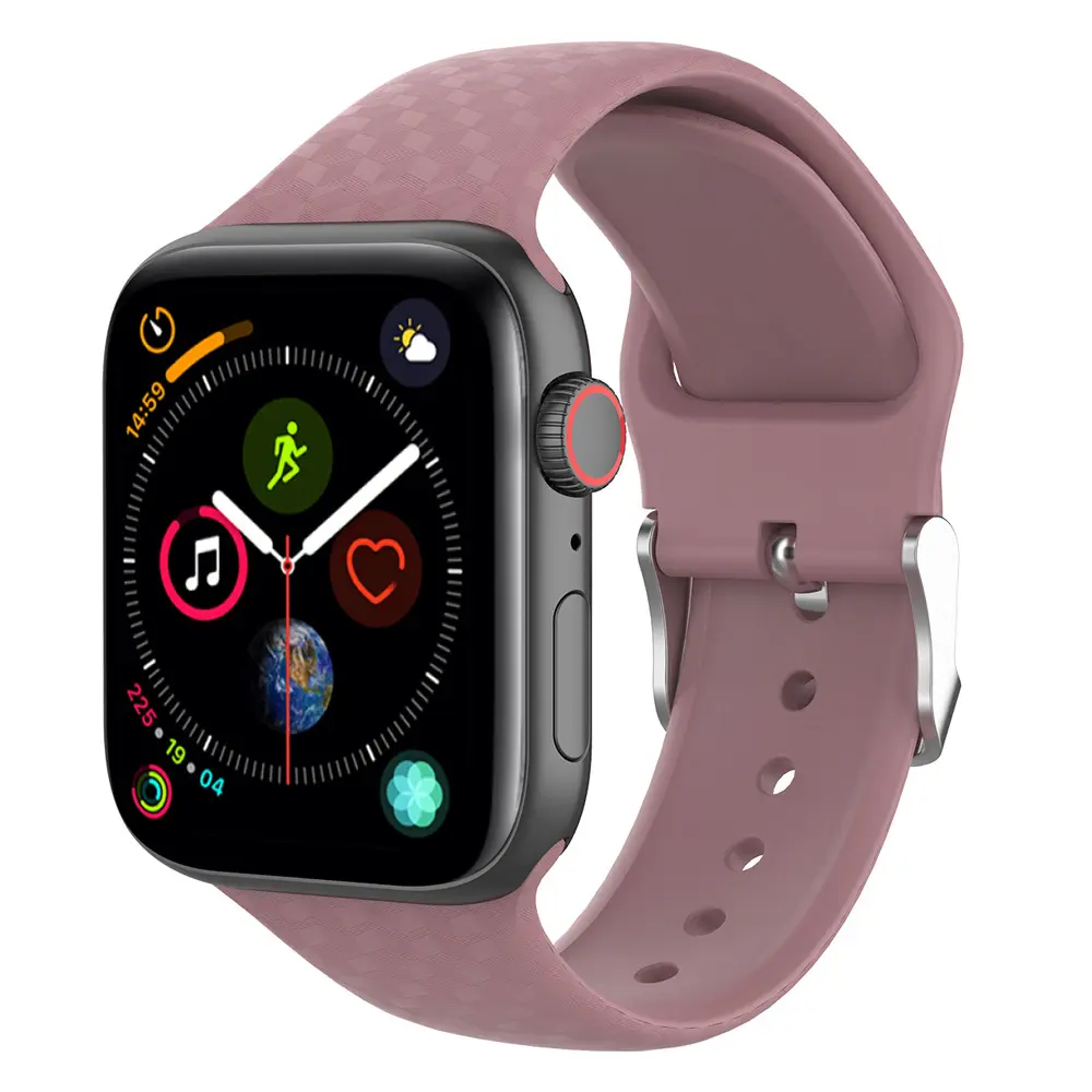 Новый 3D силиконовая текстура ремешок для наручных часов Apple Watch, версии 6 5 спортивные мягкий ремешок для часов
