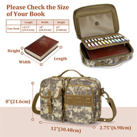 Housse de Bible tactique simple et portable pour hommes avec plusieurs poches, poignée supérieure et bandoulière - Sac d'église