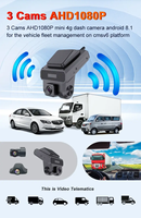 AOEDI D15 HD 4G Sim Caméra de voiture 1080P Mini Smart 3 canaux Dash Cam avec lentilles avant et arrière GPS et WiFi-DVR de voiture à double objectif