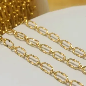 14K Gold Filled Supplier 3.6mm Dapped Lip Chain Jewelry DIY Findings Wholesale