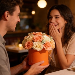 Regalo Transfrontaliero per Fidanzata, Fiori di Sapone a <span class=keywords><strong>Rosa</strong></span> in Amido di Mais, Moderni, Fatti a Mano, con Stile Goffrato, in Confezione a Secchiello 'Hug Bucket', Bomboniera per Matrimonio - Product Image 3