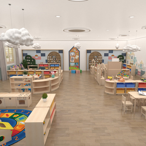 Table et chaises en bois pour enfants, ensemble de meubles d'étude, pas cher pour l'école d'art - Product Image 6