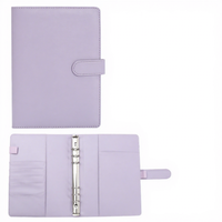 Carpeta de cuero PU A5 de 6 anillos, tamaño A6, carpeta de dinero de tapa dura, organizador, rastreadores de gastos escolares, sobre de ahorro de efectivo, carpeta de presupuesto