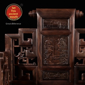 Muebles de Madera de Redwood, Librería de Gran Volumen, Estilo Clásico Ming Qing, Madera Maciza de Guangdong, Juego de 15 Piezas, Ramas Grandes de Redwood Rojo - Product Image 5