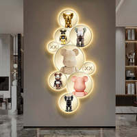 Décoration maison lumières LED ours 3D tenture murale oeuvre cristal porcelaine dans le style Art déco nature morte