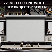 Pantalla de Proyección Motorizada Kuaige de 72 Pulgadas 16:9, de Poliéster Blanco, para Hogar y Oficina, con Control Remoto y Elevación Automática, 1 Año de Garantía