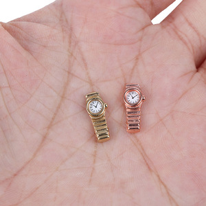 Montre miniature en métal, accessoire pour maison de poupée, échelle 1:12, modèle de jouet DIY, montre-bracelet décorative unisexe pour maison de poupée - Product Image 4