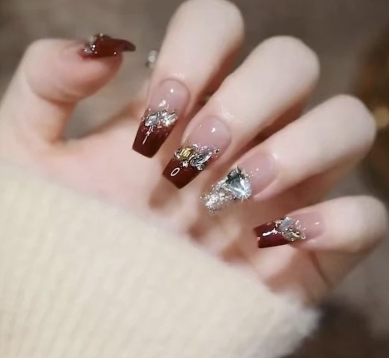 Wx227 vin rouge diamant cassé amour
