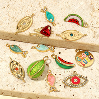 Roestvrijstalen vis-hanger met oliedruppels voor vrouwen, watermeloen-oog-hart-fruit hanger voor het maken van sieraden