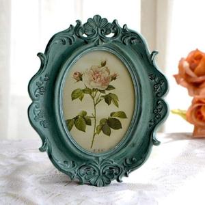 Moldura de imagem decorativa em resina, moldura vintage oval 4x6 antiguidade para fotos, exibição superior e parede - Product Image 5