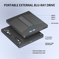 Grabadora de Blu-ray 7 en 1 Multifunción, Reproductor y Grabador de CD/DVD/BD, USB 3.0, Velocidad de Transferencia Más Rápida de 5 Gbps, Externa de Escritorio