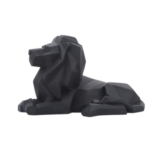 Statuetta di leone geometrica, scultura moderna in resina per decorazioni casa e ufficio, statua di animale audace da esposizione - Product Image 2