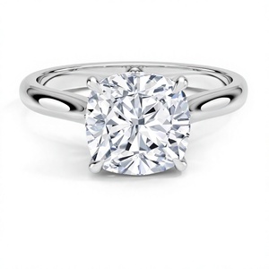 Anillo de compromiso con diamante de laboratorio talla cojín, halo oculto, chapado en oro de 18K/14K, diamante CVD, plata de ley 925 - Product Image 2