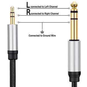 ओएक्स ऑडियो केबल 3.5 मिमी स्टीरियो जैक से 6.35 मिमी 6.5 मिमी ट्रे स्टीरियो पुरुष से पुरुष केबल एडाप्टर 1 मीटर 1.5 2 मीटर 3 मीटर 5 मीटर - Product Image 4