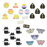 Accessoire métallique personnalisé gravé avec pronom de genre pour foulard, boucle de manteau, veste et pulls – Vente en gros DIY pour petits cadeaux