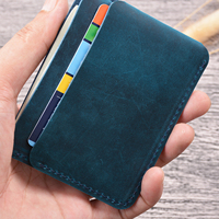 Nouveauté 2026 Portefeuille porte-cartes personnalisé pour homme en cuir véritable Crazy Horse