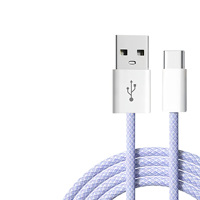 Câble USB-A USB-C à charge rapide 20W 5A super économique, gaine en nylon, conducteur en cuivre pur, blindage tressé pour téléphones mobiles et ordinateurs